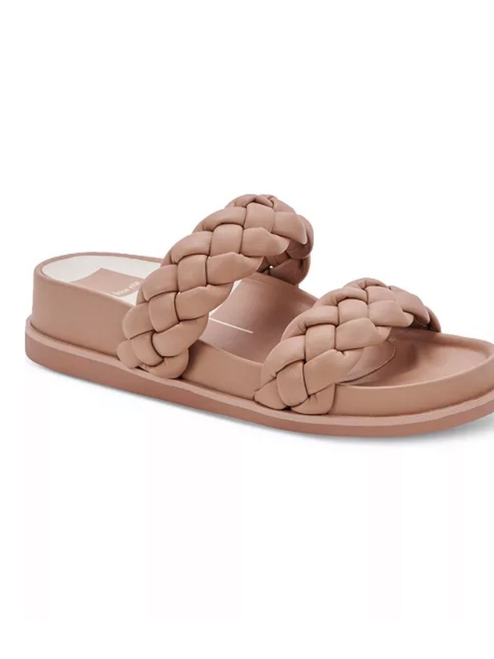 Dolce Vita Braided Double-Strap Slide Sandal in Nude Blush